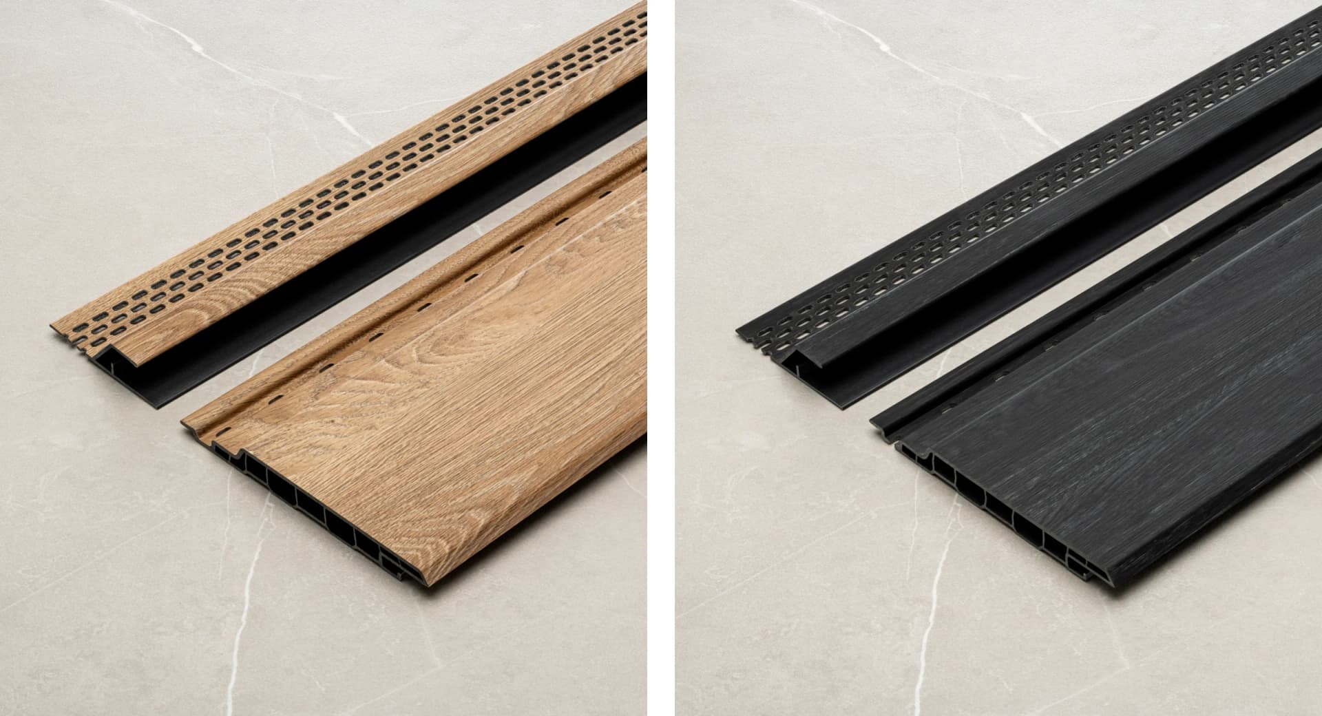 Keralit ventilatieconcept op natuur eiken en zwart eiken sponningdeel 143